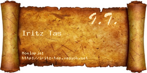 Iritz Tas névjegykártya